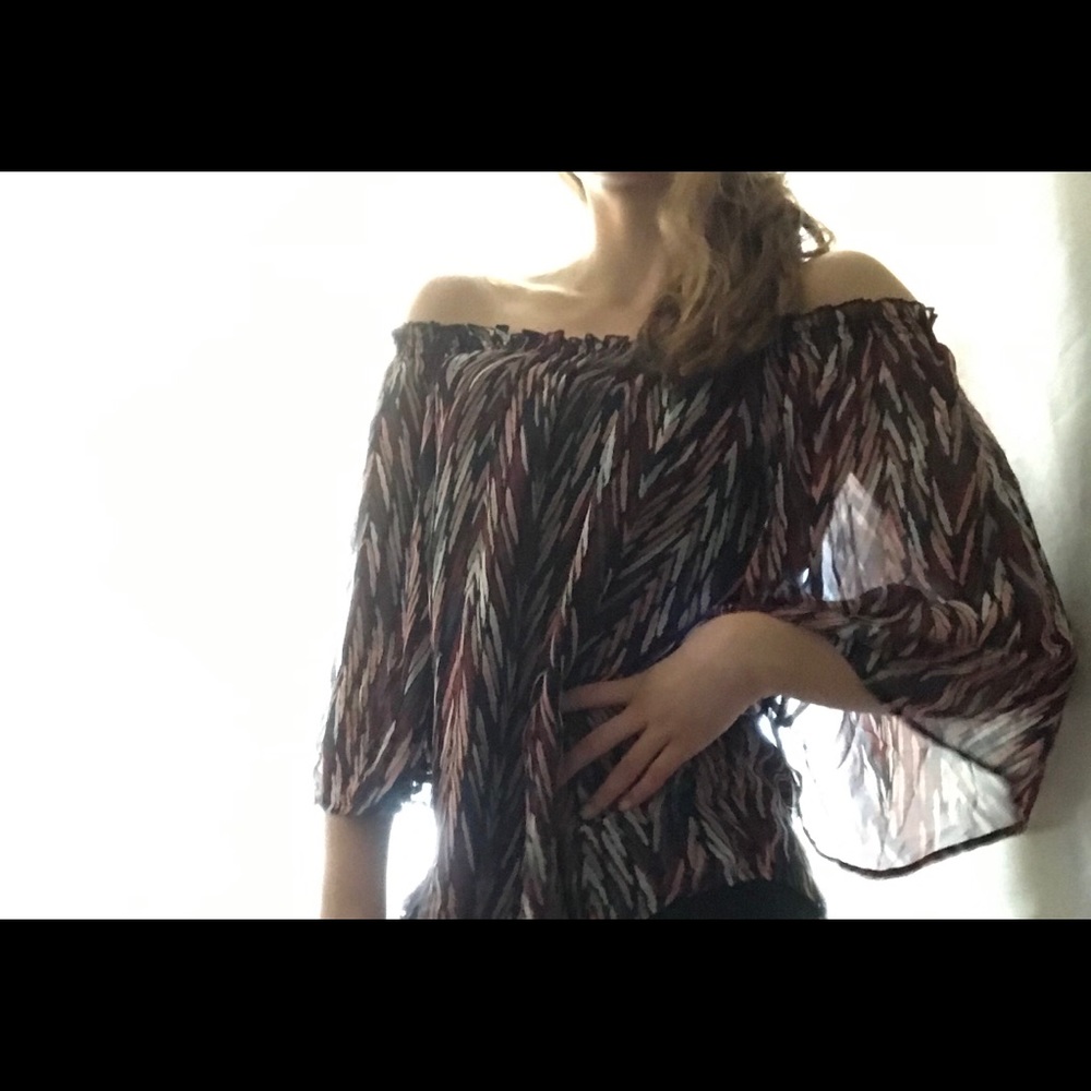 Off the shoulder patterned blouse ELLA MOSS